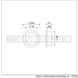 Ami deurbeslag geleidering nylon transparant wit set 100 stuks - R10900170 - afbeelding 2