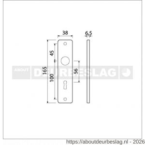 Ami 165/4 RH kortschild aluminium rondhoek sleutelgat SLG 56 F1 - R10900505 - afbeelding 2