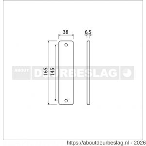 Ami 165/4 RH kortschild aluminium rondhoek geheel blind F1 - R10900508 - afbeelding 2