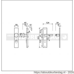 Ami VHB 251/15-169/50 KT veiligheidsvoordeur-knoplangschildgarnituur SKG*** kerntrekbeveiliging VHB 251/50/15 kerntrek KT 72 knop 169/50 en deurkruk 332 profielcilinder PC 72 F1 deurdikte 38-42 mm - R10901340 - afbeelding 2