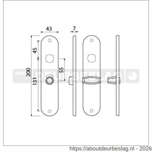 Ami 200/1/7 langschild aluminium toilet- en badkamersluiting WC 8/55 mm F1 - R10900624 - afbeelding 2