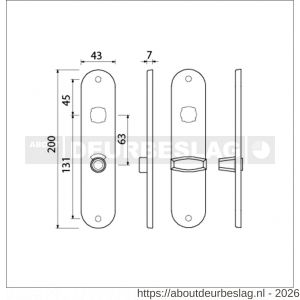 Ami 200/1/7 langschild aluminium Archi Design toilet- en badkamersluiting WC 8/63 mm Irox - R10900703 - afbeelding 2