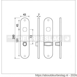 Ami 200/1/7 langschild aluminium Archi Design toilet- en badkamersluiting WC 8/72 mm Irox - R10900704 - afbeelding 2