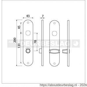Ami 200/1/7 langschild aluminium toilet- en badkamersluiting WC 8/78 mm F1 - R10900627 - afbeelding 2