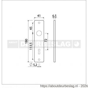 Ami 180/41 RH kortschild aluminium rondhoek sleutelgat SLG 72 zwart RAL 9005 structuur finish - R10900580 - afbeelding 2