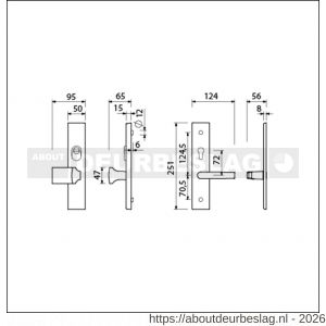 Ami VHB 251/15-144 KT senioren veiligheidsvoordeur-knoplangschildgarnituur SKG*** kerntrekbeveiliging omkeer VHB 251/50/15 kerntrek KT 72 omkeer knop 144 en deurkruk 332 profielcilinder PC 72 omkeer F1 deurdikte 38-42 mm - R10901269 - afbeelding 2