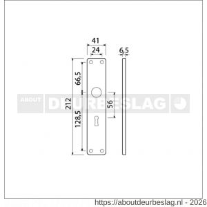 Ami 212/41 RH langschild aluminium rondhoek sleutelgat SLG 56 F1 - R10900629 - afbeelding 2