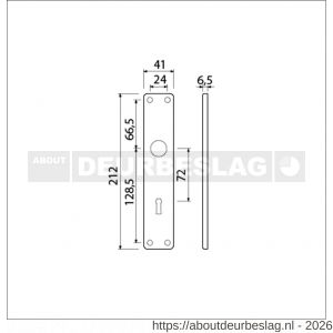 Ami 212/41 RH langschild aluminium rondhoek sleutelgat SLG 72 F1 - R10900630 - afbeelding 2