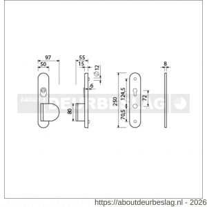 Ami VHB 250/15 KT senioren veiligheidslangschild SKG*** kerntrekbeveiliging Archi Design ovaal omkeer VHB 250/50/1 kerntrek KT 72 omkeer deurduwer 90/83 rechts zonder deurkruk Irox deurdikte 38-42 mm - R10901124 - afbeelding 2