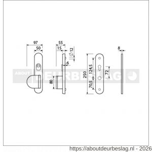 Ami VHB 250/15 KT senioren veiligheidslangschild SKG*** kerntrekbeveiliging Archi Design ovaal omkeer VHB 250/50/1 kerntrek KT 72 omkeer deurduwer 90/83 links zonder deurkruk Irox deurdikte 38-42 mm - R10901126 - afbeelding 2