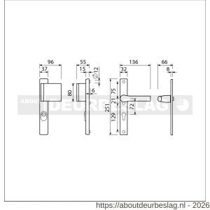 Ami VHB 251/37-90/80 KT veiligheids Rotaveer duwer-kruk smalschildgarnituur SKG*** kerntrekbeveiliging VHB 251/37 kerntrek KT 72 deurduwer 90/80 rechts F1 en deurkruk 379 Rota 251/32 profielcilinder PC 72 deurdikte 53-57 mm - R10901276 - afbeelding 2