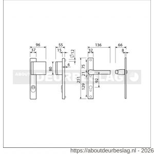 Ami VHB 251/37-90/80 KT veiligheids Rotaveer duwer-kruk smalschildgarnituur SKG*** kerntrekbeveiliging VHB 251/37 kerntrek KT 92 deurduwer 90/80 rechts F1 en deurkruk 379 Rota 251/32 profielcilinder PC 92 deurdikte 53-57 mm - R10901278 - afbeelding 2