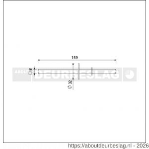 Ami deurbeslag stift vierkant vol 8x159 mm KSO dubbele knopdeurkruk stiftontsluiting deurdikte 53-57 mm - R10900168 - afbeelding 2