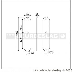 Ami 250/50/8/1 langschild aluminium geheel blind F1 R6,5/R7,3 - R10900676 - afbeelding 2