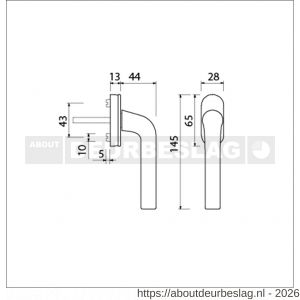 Ami 820 draai-kiep raamgreep aluminium 7x40 mm F1 ovaal - R10901693 - afbeelding 2