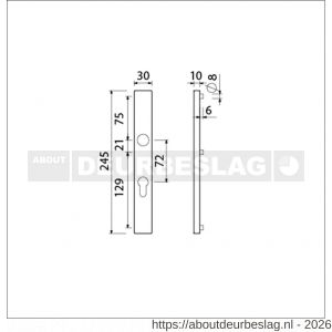 Ami 245/30 smalschild aluminium profielcilinder PC 72 M5 F1 - R10900771 - afbeelding 2