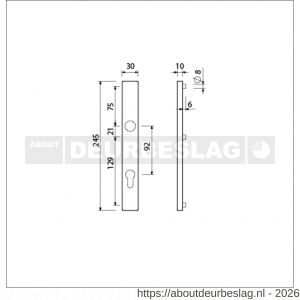 Ami 245/30 smalschild aluminium profielcilinder PC 92 M5 F1 - R10900773 - afbeelding 2