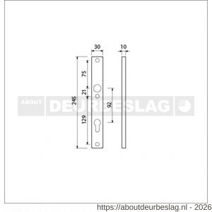 Ami 245/30 smalschild aluminium profielcilinder PC 92 R6,5 F1 - R10900774 - afbeelding 2