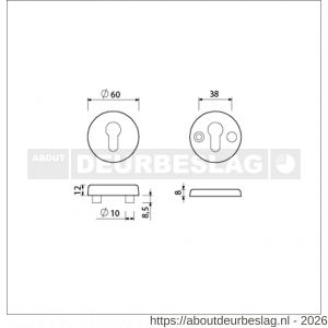 Ami VHB rond rozet veiligheidsrozet SKG*** Archi Design VHB rondrozet buiten en binnen profielcilinder PC Irox deurdikte 38-42 mm - R10901542 - afbeelding 2