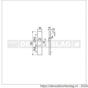 Ami VHB 250/15 KT senioren veiligheidslangschild SKG*** kerntrekbeveiliging ovaal omkeer buitenlangschild 250/50/15 kerntrek KT 72 omkeer 2 GTS F1 - R10901486 - afbeelding 2