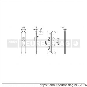 Ami VHB 250/15 KT senioren veiligheidslangschild SKG*** kerntrekbeveiliging ovaal omkeer VHB 250/50/15 buiten kerntrek KT 72 omkeer en binnen profielcilinder PC 72 omkeer 2 GTS F1 deurdikte 38-42 mm - R10901484 - afbeelding 2