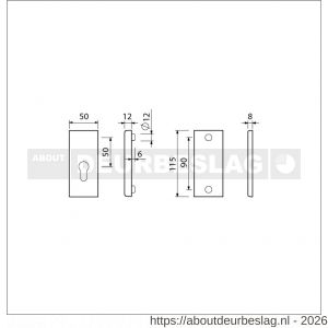 Ami VHB 115/50 veiligheidsrozet SKG*** VHB rozet 115/50 buiten profielcilinder PC en binnen blind F1 deurdikte 38-42 mm - R10901525 - afbeelding 2