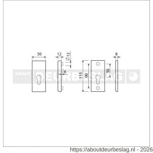 Ami VHB 115/50/15 KT veiligheidsrozet SKG*** kerntrekbeveiliging VHB rozet 115/15 KT F1 deurdikte 53-57 mm - R10901533 - afbeelding 2