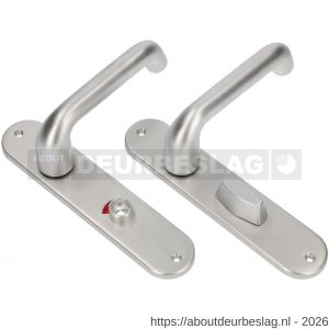 Ami LS 200/1/7-386 kruk-kruk garnituur deurkruk 386 Rota langschild 200/1/7 toilet- en badkamersluiting WC 8x63 F1 deurdikte 38-42 mm - R10900131 - afbeelding 1