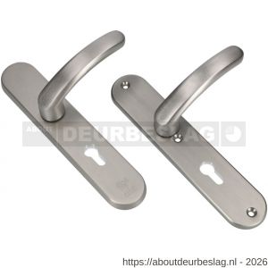 Ami VHB 250/50/1-378 veiligheids Rotaveer kruk-kruk langschildgarnituur SKG*** Archi Design ovaal VHB deurkruk 378 Rota 250/50/1 profielcilinder PC 55 Irox deurdikte 38-42 mm - R10900925 - afbeelding 1