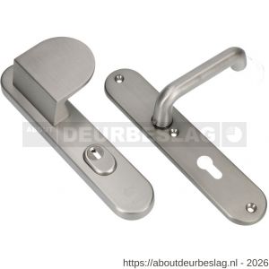 Ami VHB 250/15-90/83 KT veiligheids duwer-kruk langschildgarnituur SKG*** kerntrekbeveiliging Archi Design ovaal VHB 250/50/1 kerntrek KT 55 deurduwer 90/83 rechts en deurkruk 356 Irox deurdikte 38-42 mm - R10901113 - afbeelding 1