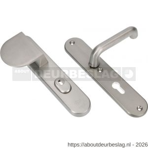 Ami VHB 250/15-90/83 KT veiligheids duwer-kruk langschildgarnituur SKG*** kerntrekbeveiliging Archi Design ovaal VHB 250/50/1 kerntrek KT 55 deurduwer 90/83 links en deurkruk 356 Irox deurdikte 38-42 mm - R10901112 - afbeelding 1