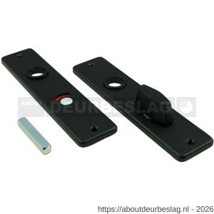 Ami 180/41 RH kortschild aluminium rondhoek toilet- en badkamersluiting WC 5/57 mm zwart RAL 9005 structuur finish - R10900586 - afbeelding 1