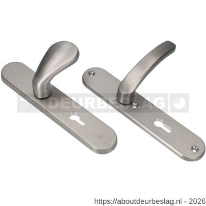 Ami VHB 250/50/1-173-378 veiligheids Rotaveer kruk-kruk langschildgarnituur SKG*** Archi Design ovaal VHB deurkruk 173/378 Rota 250/50/1 profielcilinder PC 72 Irox deurdikte 38-42 mm - R10901293 - afbeelding 1