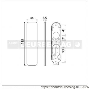 Ami 185/44 Klik kortschild aluminium geheel blind zwart RAL 9005 structuur finish - R10900607 - afbeelding 2