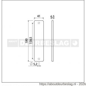 Ami 180/41 RH kortschild aluminium rondhoek geheel blind zwart RAL 9005 structuur finish - R10900583 - afbeelding 2