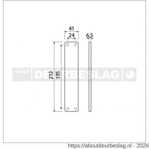 Ami 212/41 RH langschild aluminium rondhoek geheel blind F1 - R10900634 - afbeelding 2