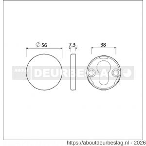 Ami Klik rond afdekrozet aluminium Archi Design blind Irox RVS look - R10900450 - afbeelding 2