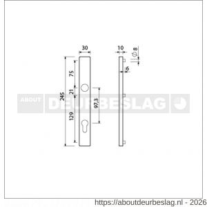 Ami 245/30 smalschild aluminium profielcilinder PC 97.3 M5 F1 - R10900775 - afbeelding 2