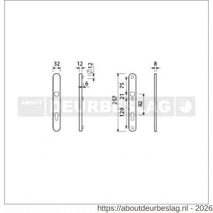 Ami VHB 257/32/2 veiligheidssmalschild SKG** ovaal VHB 257/32/2 buiten en binnen profielcilinder PC 92 F1 deurdikte 53-57 mm - R10901571 - afbeelding 2