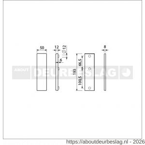 Ami VHB 193/50 veiligheidskortschild SKG*** VHB 193/50 buiten en binnen geheel blind F1 deurdikte 38-42 mm - R10901356 - afbeelding 2
