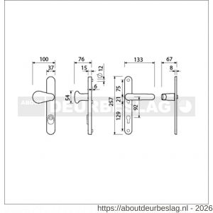 Ami VHB 257/37/2-173- 378 KT veiligheids Rotaveer knop-kruk smalschildgarnituur SKG** Archi Design ovaal VHB 257/37/15 kerntrek KT 92 knop 173 Varo Irox en deurkruk 378 Rota 257/32/2 profielcilinder PC 92 deurdikte 53-57 mm - R10901604 - afbeelding 2