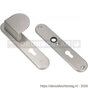 Ami VHB 250/50/1-90/83 veiligheidsvoordeur-duwerlangschildgarnituur SKG*** Archi Design ovaal VHB 250/50/1 profielcilinder PC 55 deurduwer 90/83 rechts zonder deurkruk Irox deurdikte 38-42 mm - R10901028 - afbeelding 1