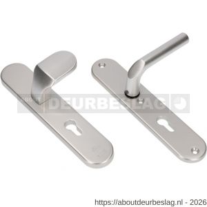 Ami VHB 250/50/1-145 veiligheidsvoordeur-knoplangschildgarnituur SKG*** ovaal VHB 250/50/1 profielcilinder PC 55 Varo knop 145 en deurkruk 369 F1 deurdikte 38-42 mm - R10901042 - afbeelding 1