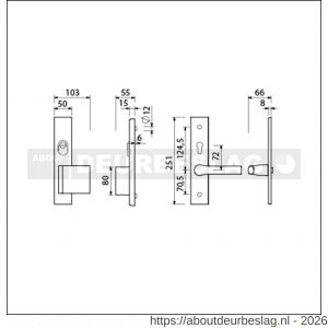 Ami VHB 251/15-90/80-379 KT senioren veiligheids Rotaveer duwer-kruk langschildgarnituur SKG*** kerntrekbeveiliging omkeer VHB 251/50/15 kerntrek KT 72 omkeer deurduwer 90/80 rechts en deurkruk 379 Rota F1 deurdikte 38-42 mm - R10901153 - afbeelding 2