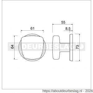 Ami 165/75 voordeurknop aluminium F1 - R10900281 - afbeelding 2