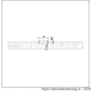 Ami deurbeslag patentbouthuls messing vernikkeld M5x21 mm zaagsnede set 10 stuks - R10900199 - afbeelding 2