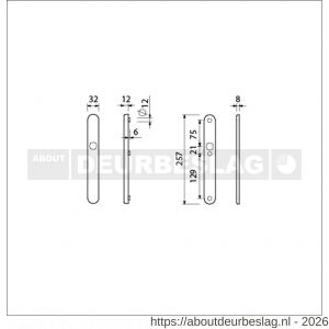 Ami VHB 257/32/2 veiligheidssmalschild SKG** ovaal VHB 257/32/2 buiten en binnen blind F1 deurdikte 53-57 mm - R10901568 - afbeelding 2