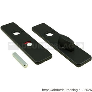 Ami 185/44 Klik kortschild aluminium toilet- en badkamersluiting WC 5/57 mm zwart RAL 9005 structuur finish toilet- en badkamersluiting WC knop Ami groot - R10900609 - afbeelding 1