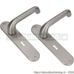 Ami 200/1/7-386 kruk-kruk garnituur deurkruk 386 Rota langschild 200/1/7 sleutelgat SLG 56 Irox Archi Design deurdikte 38-42 mm - R10900101 - afbeelding 1