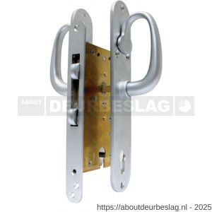 S&B 100930.9 cilinder schuifdeurslot 100930.9 PZ 55 mm PC 90 voorplaat 232x25 mm U messing mat chroom - R40615058 - afbeelding 1